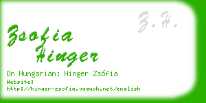 zsofia hinger business card