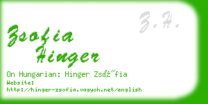 zsofia hinger business card